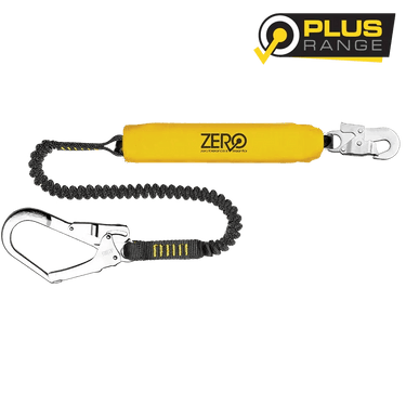 Zero Stretch - Single Elasticator Lanyard with Snaphook & Scaffold Hook - Kiwi Workgear
